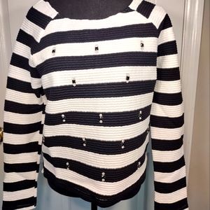 Women's JOA Black & White Sweater Shirt